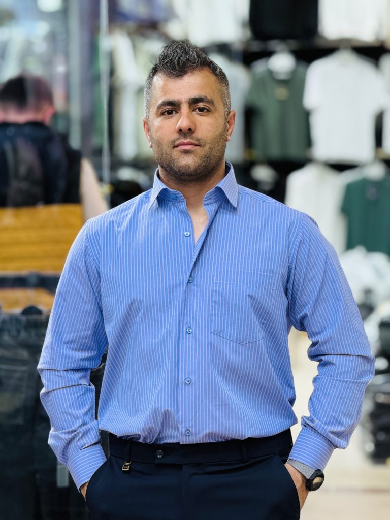 پیراهن مجلسی آستین دار برند mnr آبی
